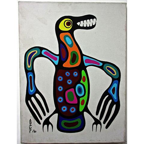 Appraisal: RICHARD BEDWASH NATIVE CANADIAN - THUNDERBIRD IN LIFE ACRYLIC ON