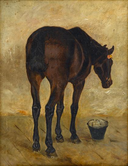 Appraisal: RUSSIAN SCHOOL th c HORSE IN STALL Oil on canvas