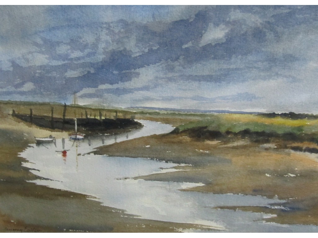 Appraisal: MURRAY EASTON Watercolour 'Storm Clouds Morston Quay Norfolk' signed recto