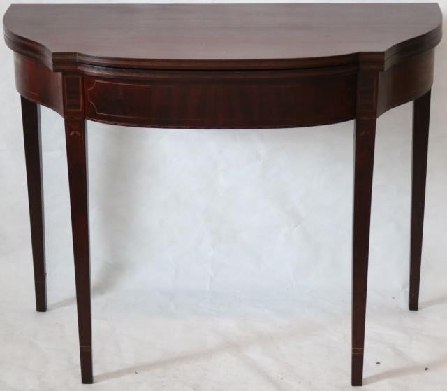 Appraisal: CA AMERICAN FEDERAL SWING LEG CARD TABLE D SHAPED TOP