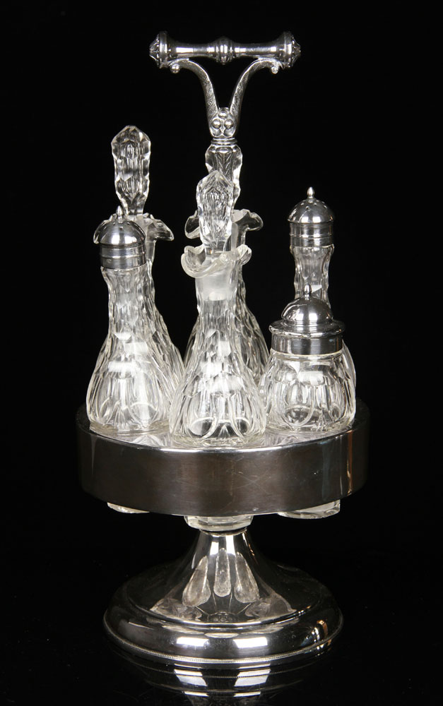 Appraisal: - Silver Plate Victorian Condiment Set Victorian condiment set silver