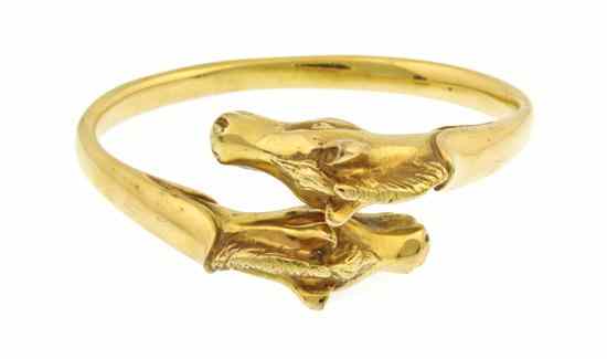 Appraisal: An Hermes Goldtone Horse Head Bracelet early s Stamped Hermes