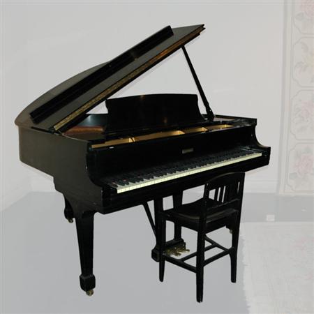 Appraisal: Steinway Sons Ebonized Baby Grand Piano Together with an Ebonized