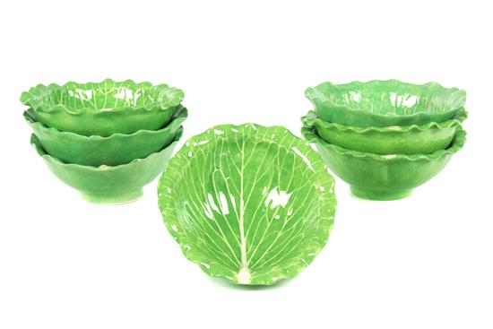 Appraisal: Sale Lot A Set of Seven Dodie Thayer Lettuce Ware