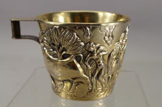 Appraisal: Sterling Silver Gilt Vapheio Cup by Lalaounis Vapheio Cup made