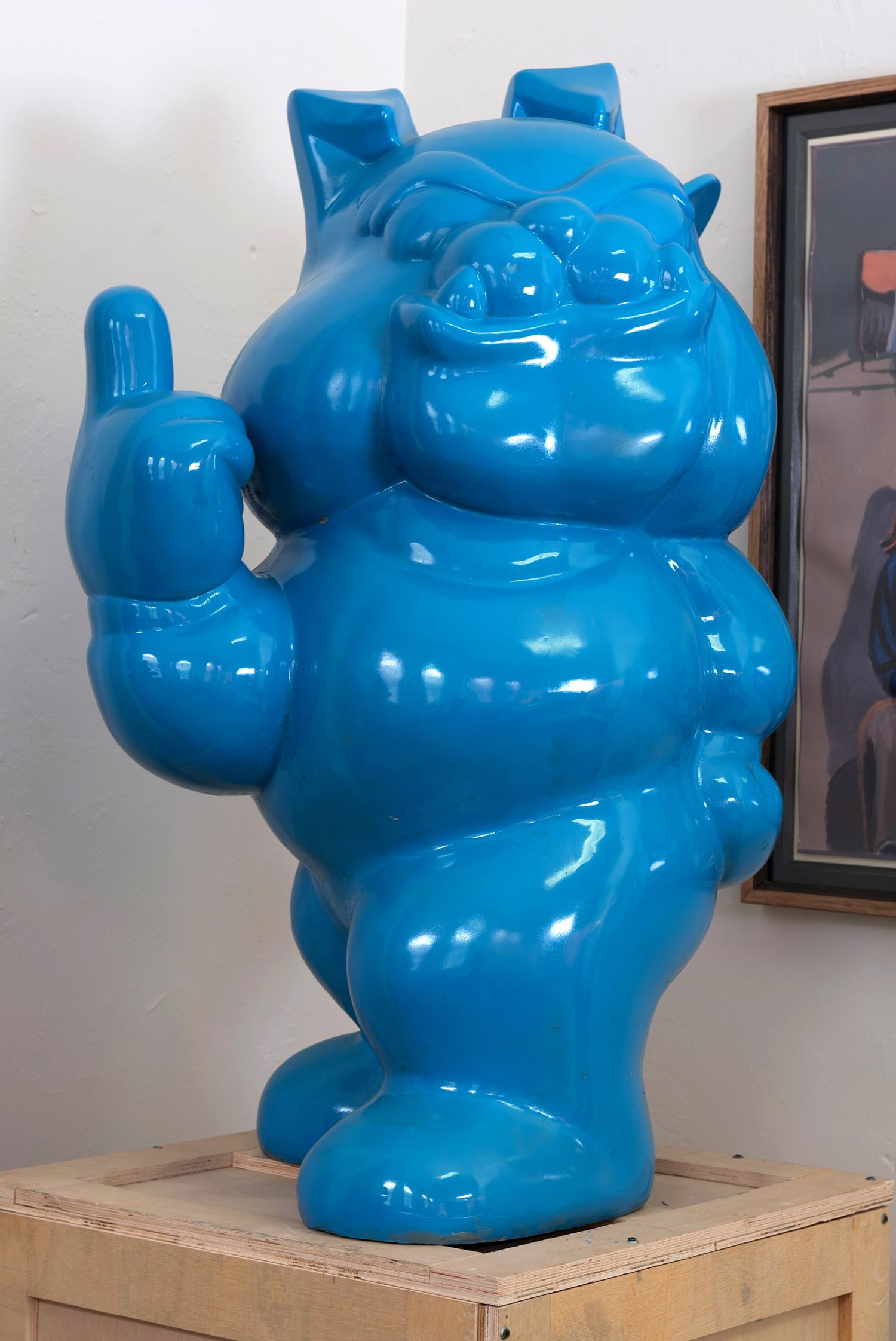 Appraisal: A BLUE FIBREGLASS BULLDOG FIGURINE h x w x d