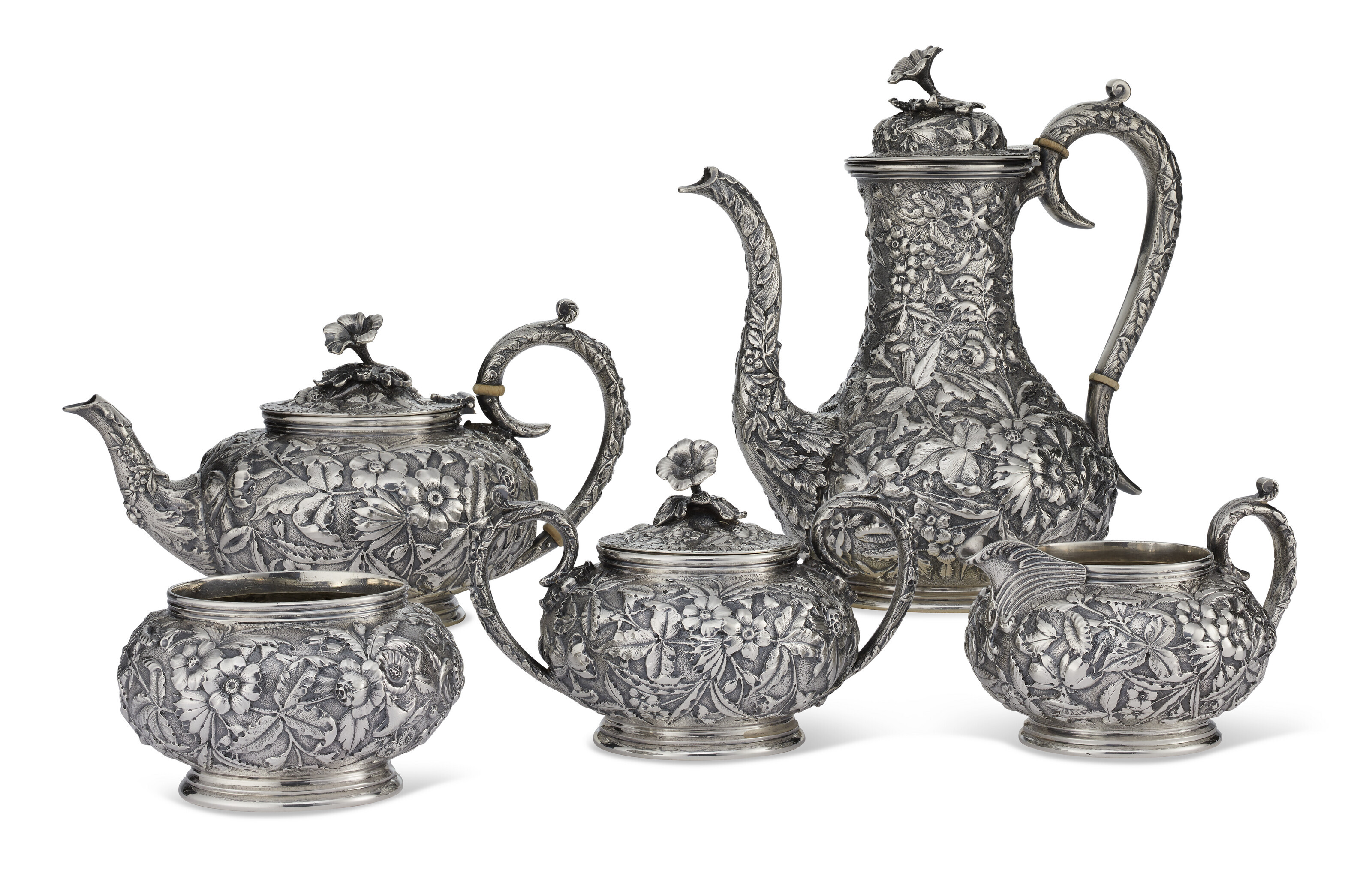 Appraisal: AN AMERICAN SILVER FIVE-PIECE TEA AND COFFEE SERVICE MARK OF