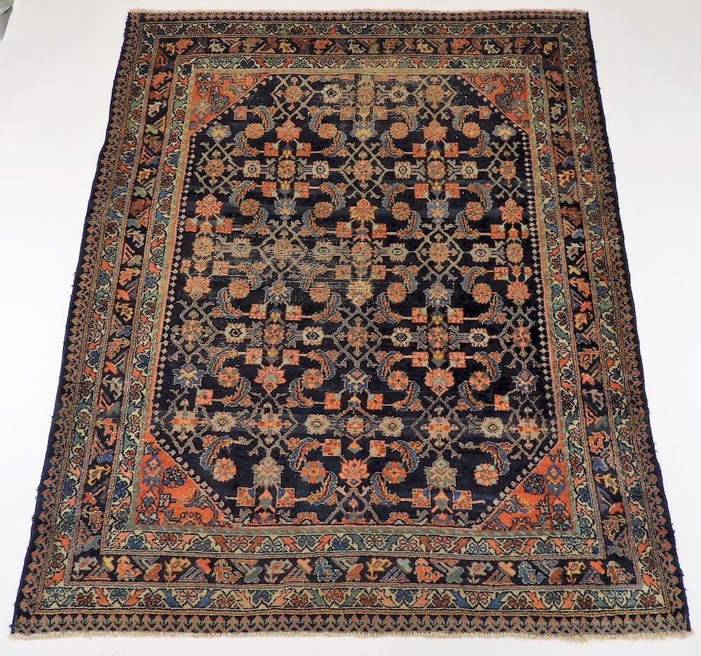 Appraisal: C Northwest Persian Geometric Carpet Rug Persia Circa Navy center