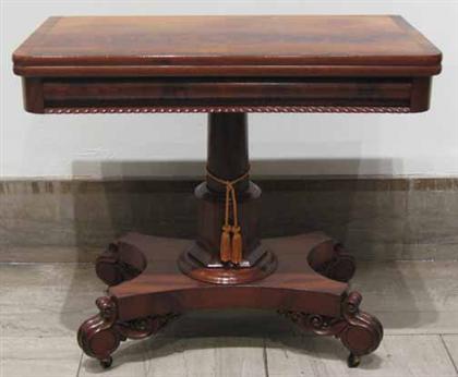 Appraisal: American Classical mahogany flip top games table th century H