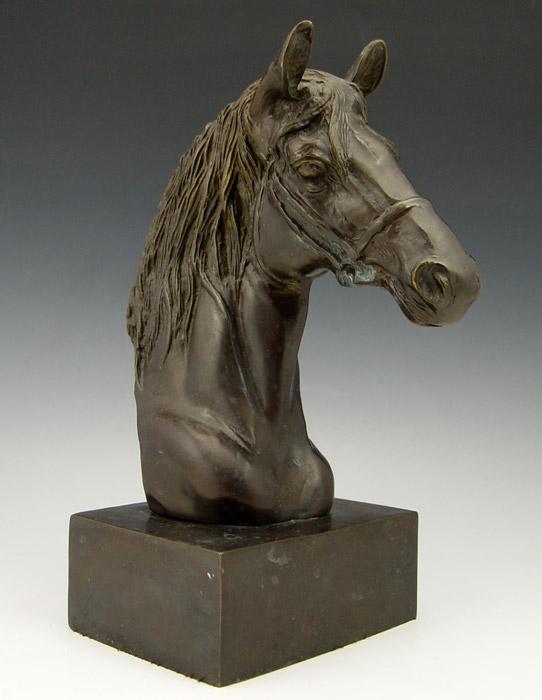 Appraisal: BRONZE SCULPTURE OF A HORSE HEAD '' h no visible