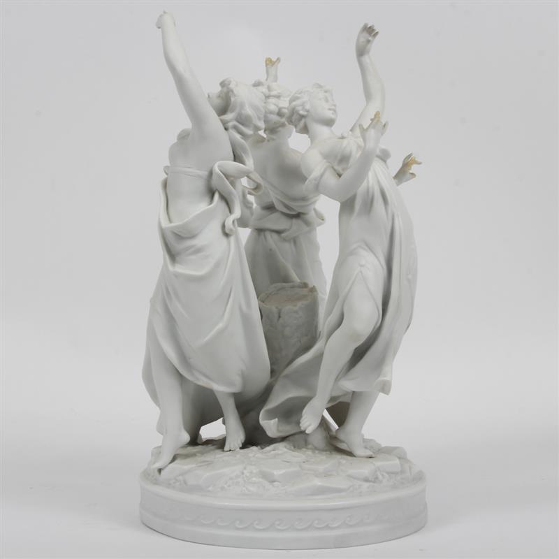 Appraisal: Parian porcalain Neoclassical figural group of three dancing Bacchantes with