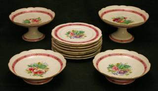 Appraisal: PIECE FRENCH PORCELAIN PARTIAL DESSERT SERVICE PIECE FRENCH FLORAL DECORATED