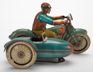 Appraisal: Teal Motorcycle and Sidecar Teal Motorcycle and Sidecar France J