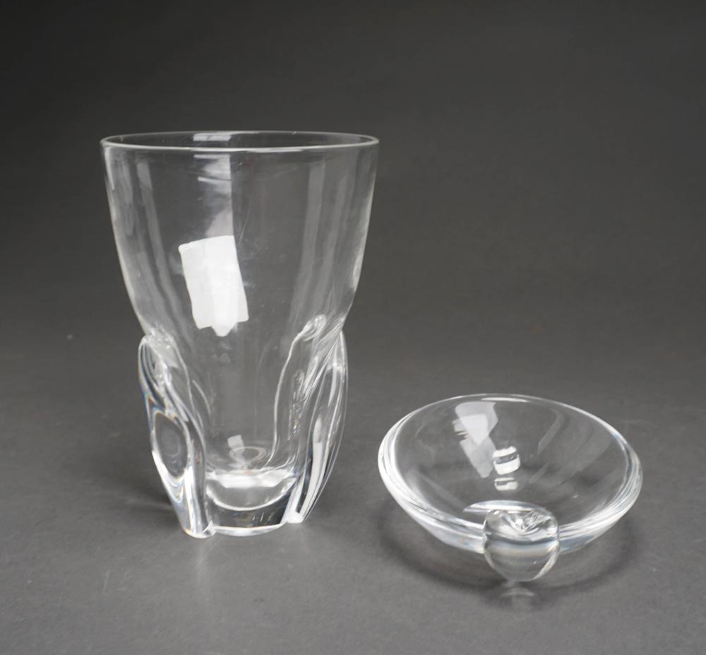 Appraisal: Steuben Glass Vase and Ashtray H of vase in cm