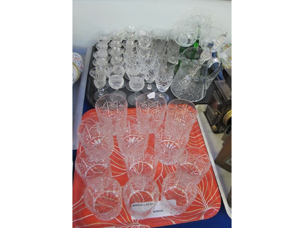 Appraisal: Two trays of Edinburgh crystal glasses