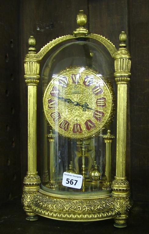 Appraisal: Kern rococo torsion clock the gilded circular dial signed Lancel