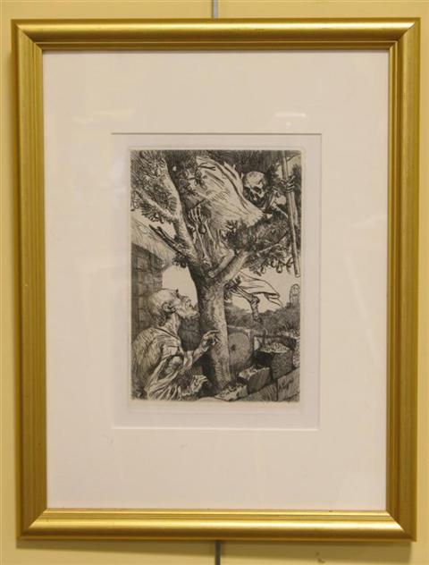 Appraisal: ALPHONSE LEGROS FRENCH - DEATH AND THE PEAR TREE Etching