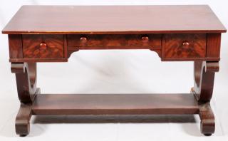 Appraisal: REGENCY STYLE MAHOGANY LIBRARY TABLE REGENCY STYLE MAHOGANY LIBRARY TABLE