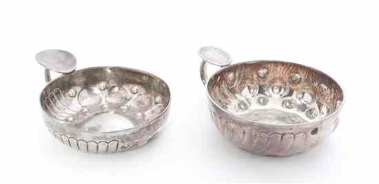 Appraisal: A Near Pair of French Silver Wine Tasting Cups Adelaide