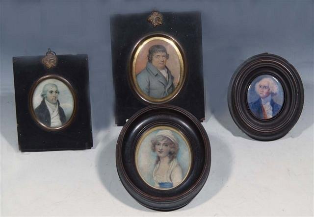 Appraisal: TH CENTURY SCHOOL - Miniature portrait of George Washington x