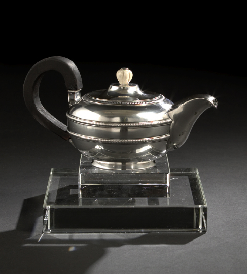 Appraisal: Austrian Biedermeier Lot Silver Teapot hallmarked Vienna by Karl and