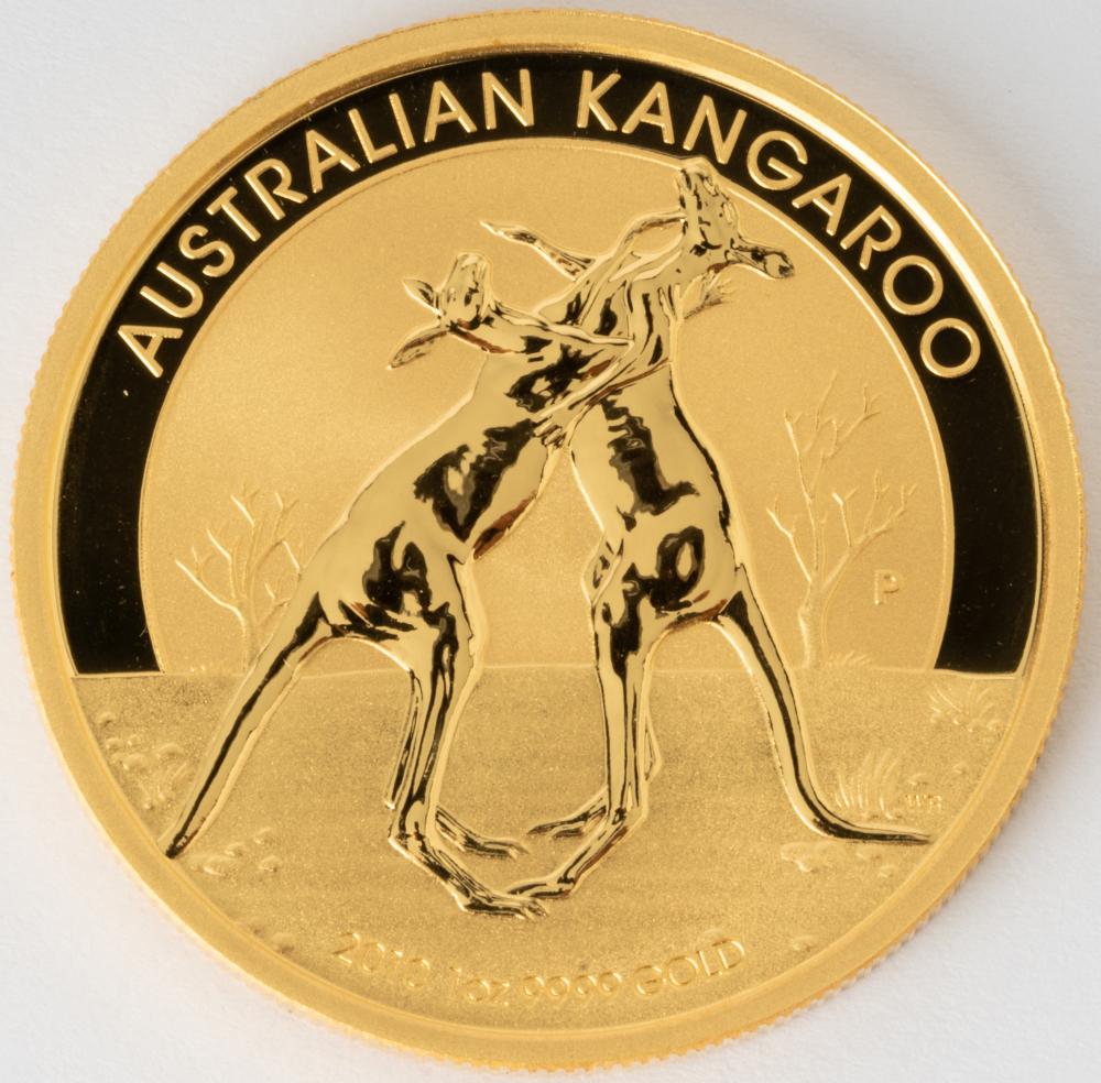 Appraisal: OZ GOLD AUSTRALIAN KANGAROO COINdepicting two kangaroos Condition