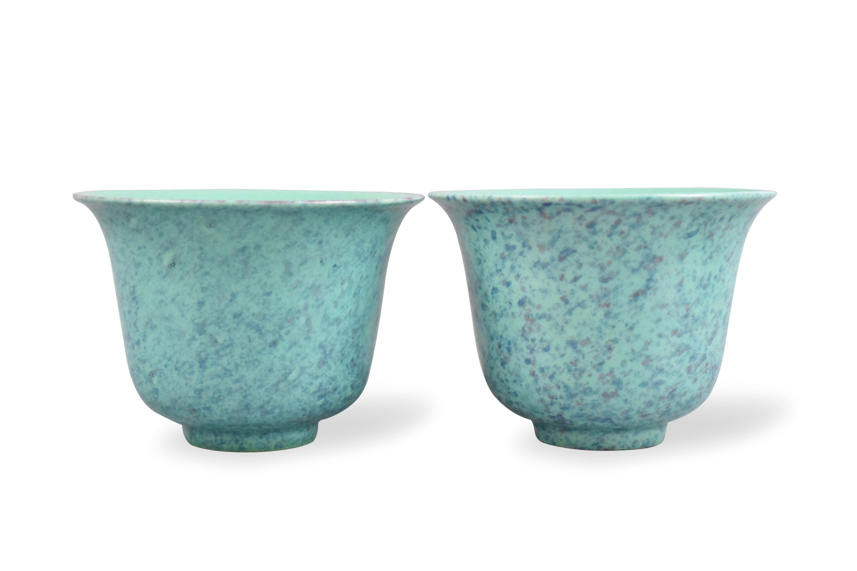 Appraisal: pair of Chinese robin-egg glazed cups dated to Republic Period