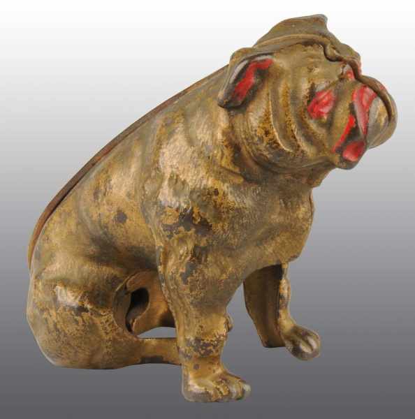 Appraisal: Cast Iron Seated Bulldog Still Bank Description Manufactured by Hubley