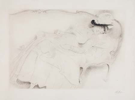 Appraisal: PAUL C SAR HELLEU Dormeuse sur un Canape Drypoint on