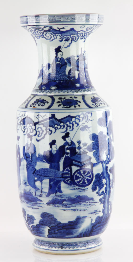 Appraisal: - Chinese Blue and White Vase Chinese blue and white