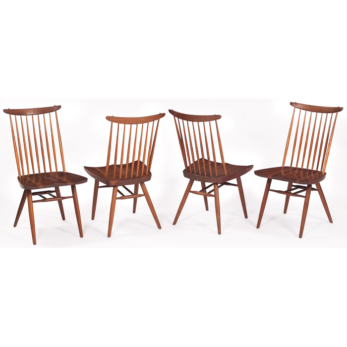 Appraisal: George Nakashima New chairs set of four by Nakashima Studio