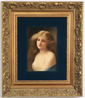 Appraisal: th c KPM porcelain plaque by Wagner Wagner KPM porcelain