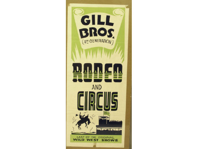 Appraisal: Original Gill Brothers Rodeo Circus poster from Australia measures by