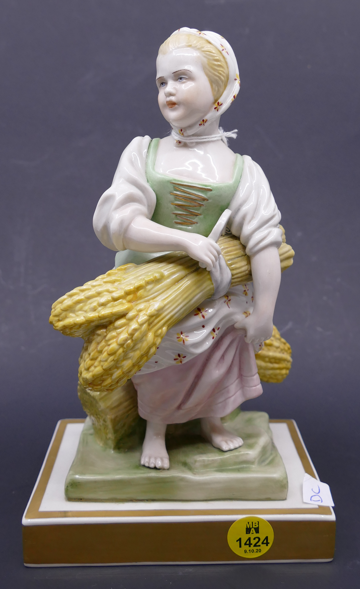 Appraisal: Wolfsohn Dresden Porcelain Harvest Girl Figure- ''