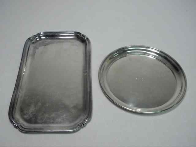 Appraisal: Lot of two sterling silver trays dishes Includes a German