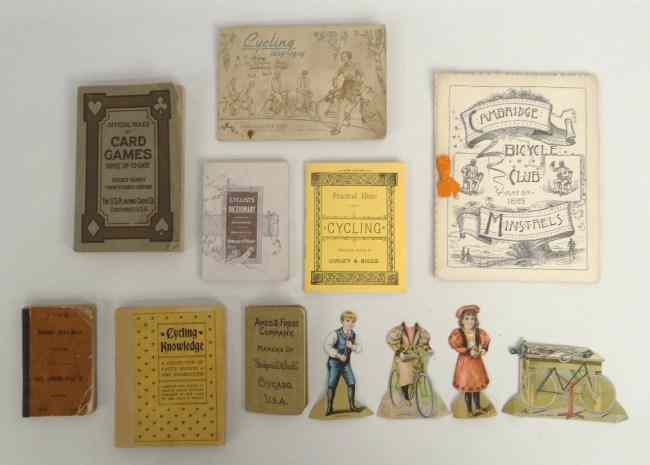 Appraisal: Lot of Bicycle Ephemera including trading cards road book address