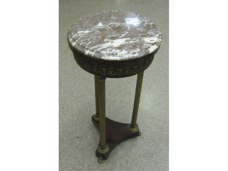 Appraisal: CONTINENTAL GILT MOUNTED AND MARBLE TOP GUERIDON Circular top over