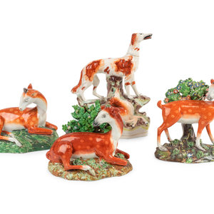 Appraisal: A Group of Four Staffordshire Animal Figures TH CENTURY depicting