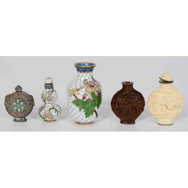 Appraisal: Chinese Snuff Bottles Plus Chinese An assembled group of four