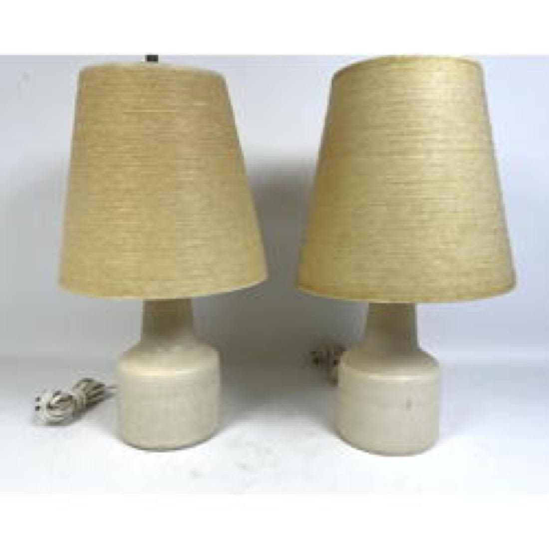 Appraisal: Vintage Pair of Cream Glaze Lotte and Gunnar Bostlund Table