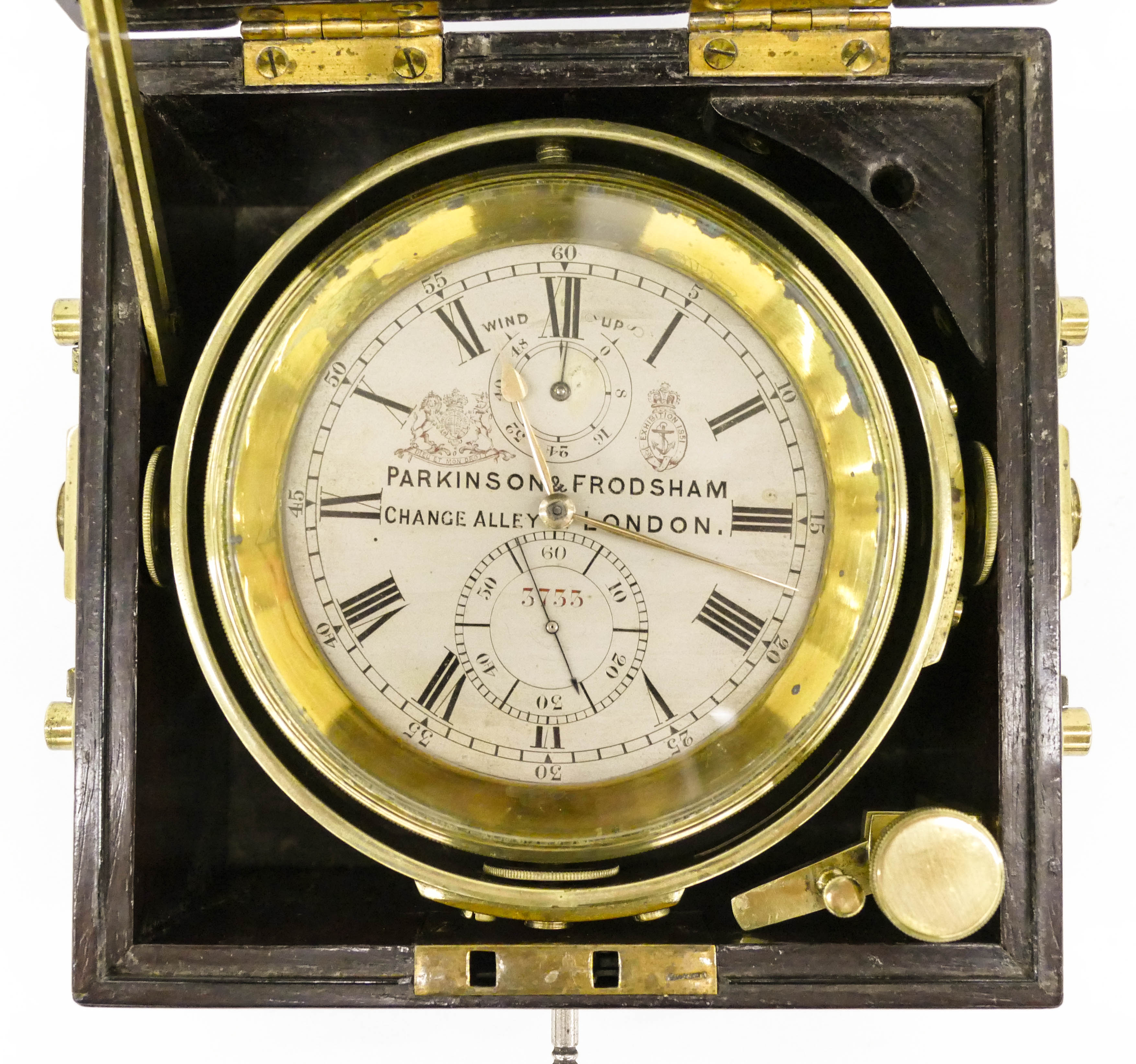 Appraisal: Antique Parkinson Frodsham English Marine Chronometer Clock ''x ''x ''