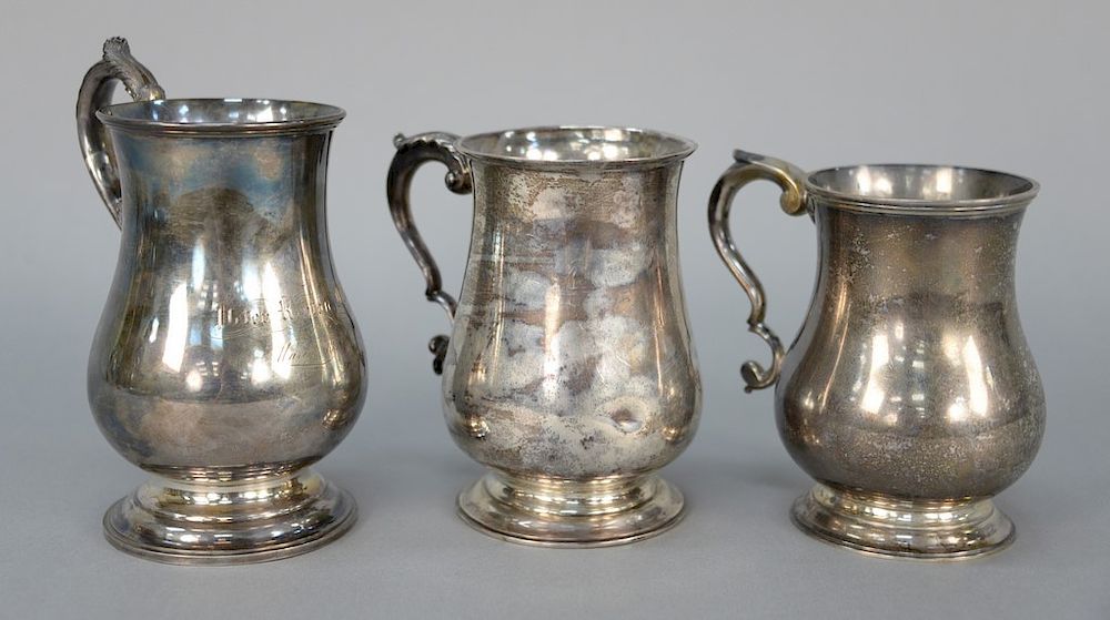 Appraisal: Three various N Harding Boston mugs with handles two are