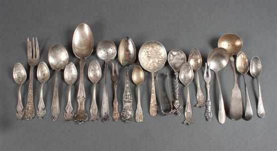 Appraisal: Assortment of American and other sterling and coin silver serving