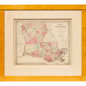 Appraisal: Five Framed Maps Pertaining to Louisiana and the Surrounding States