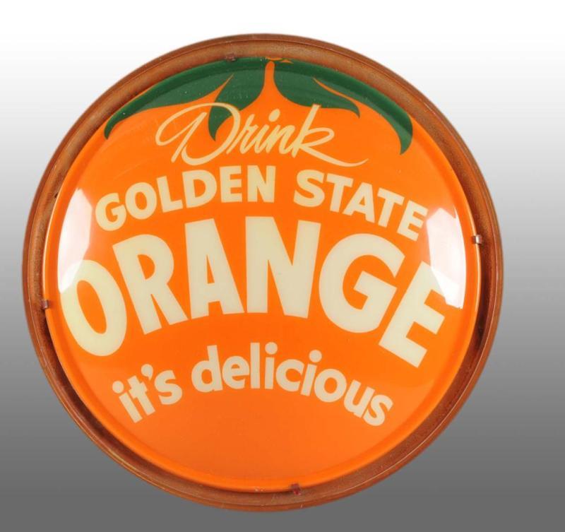 Appraisal: Golden State Orange Light-Up Sign Description Rare Metal can with