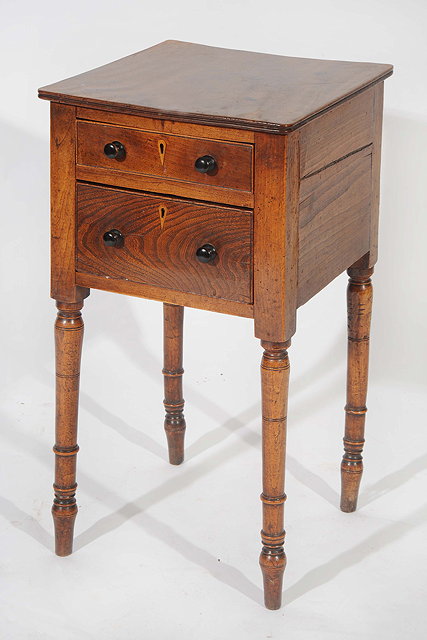 Appraisal: GEORGIAN OAK TABLE drawers bobbin turned legs