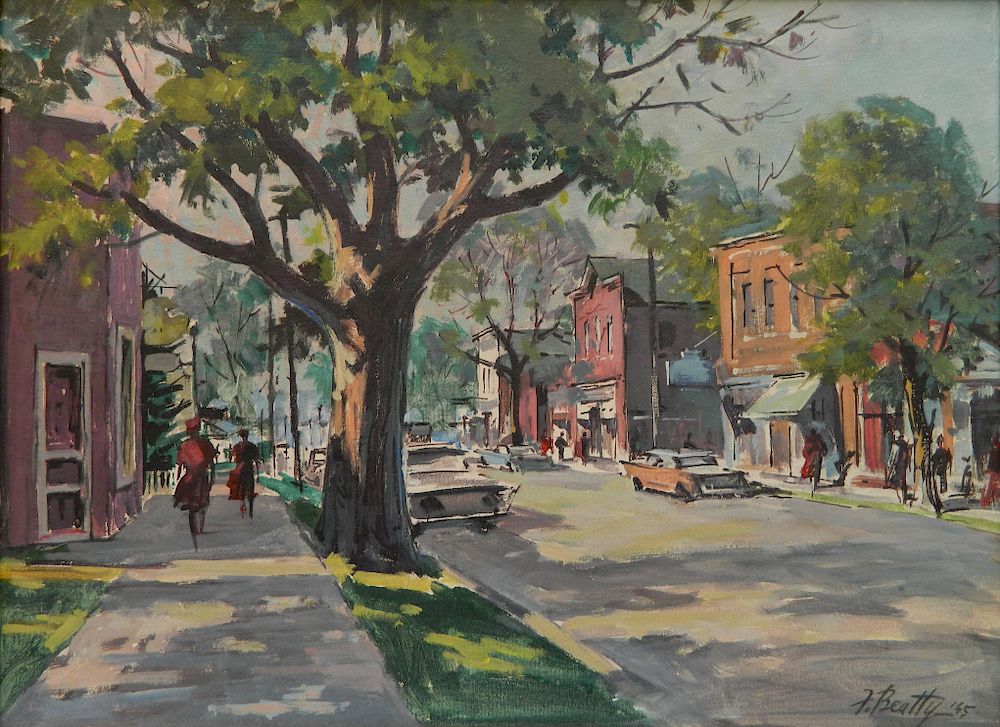 Appraisal: Frank Beatty oil Frank Beatty American - - ''Street Scene