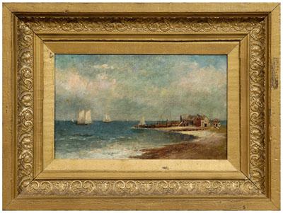 Appraisal: Painting signed E R Dowd New England coastal scene with