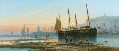 Appraisal: LOUIS ETIENNE TIMMERMANS French - St Valery Normandy Harbour Scene