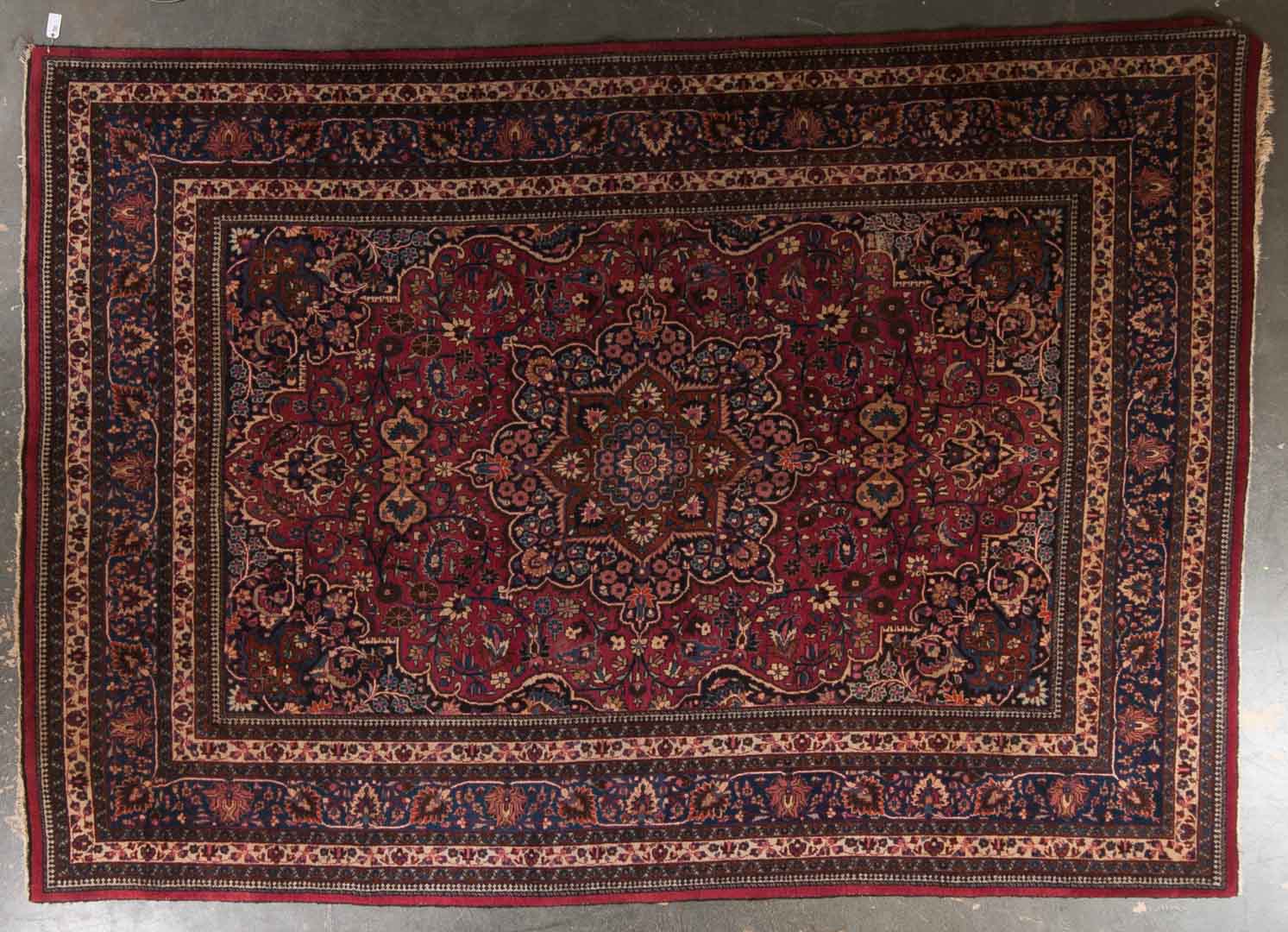 Appraisal: Semi-antique Meshed carpet approx x Iran circa Condition Some wear